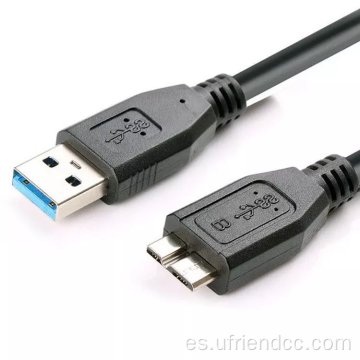 Alta velocidad 5 GBPS Data Carga de cable Micro USB 3.0 para disco duro externo portátil